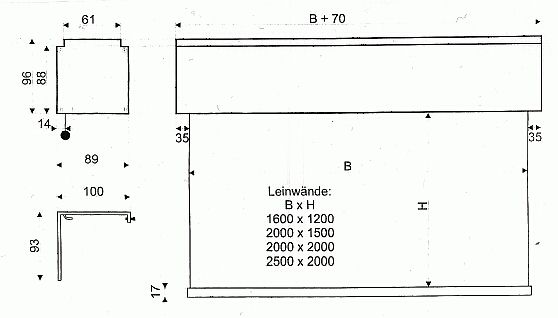 Motorleinwand für 
          Vorträge